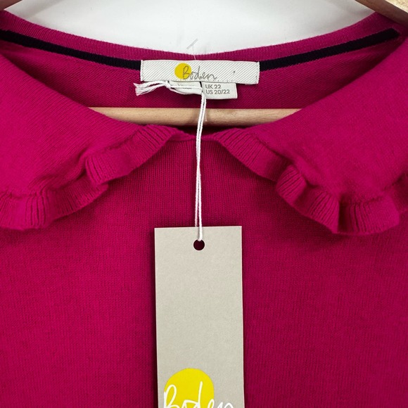 Boden Pink Ruffle Trim Sweater - Picture 9 of 10